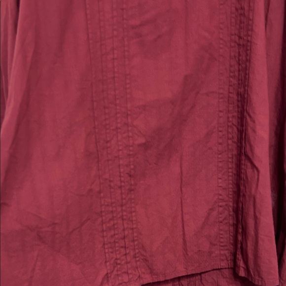 Denim 24/7 Wine Ruffle Cotton Blouse Button up with Lace Trim Fancy size 22 - Picture 12 of 14